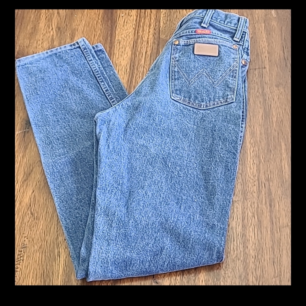 Vtg 9/10 WRANGLER high waist mom jeans women's country Western Made In USA. Y2K
